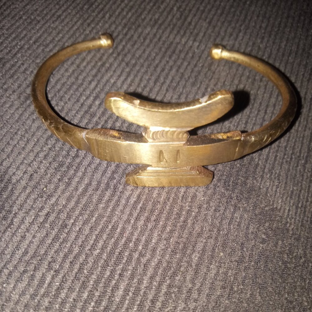 African Brass Wisdom Stool Bracelet
